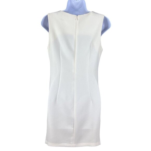 BCBGeneration Womens 4 Cream Shift Dress Multiway Zippers Office Career Wear - Picture 8 of 16